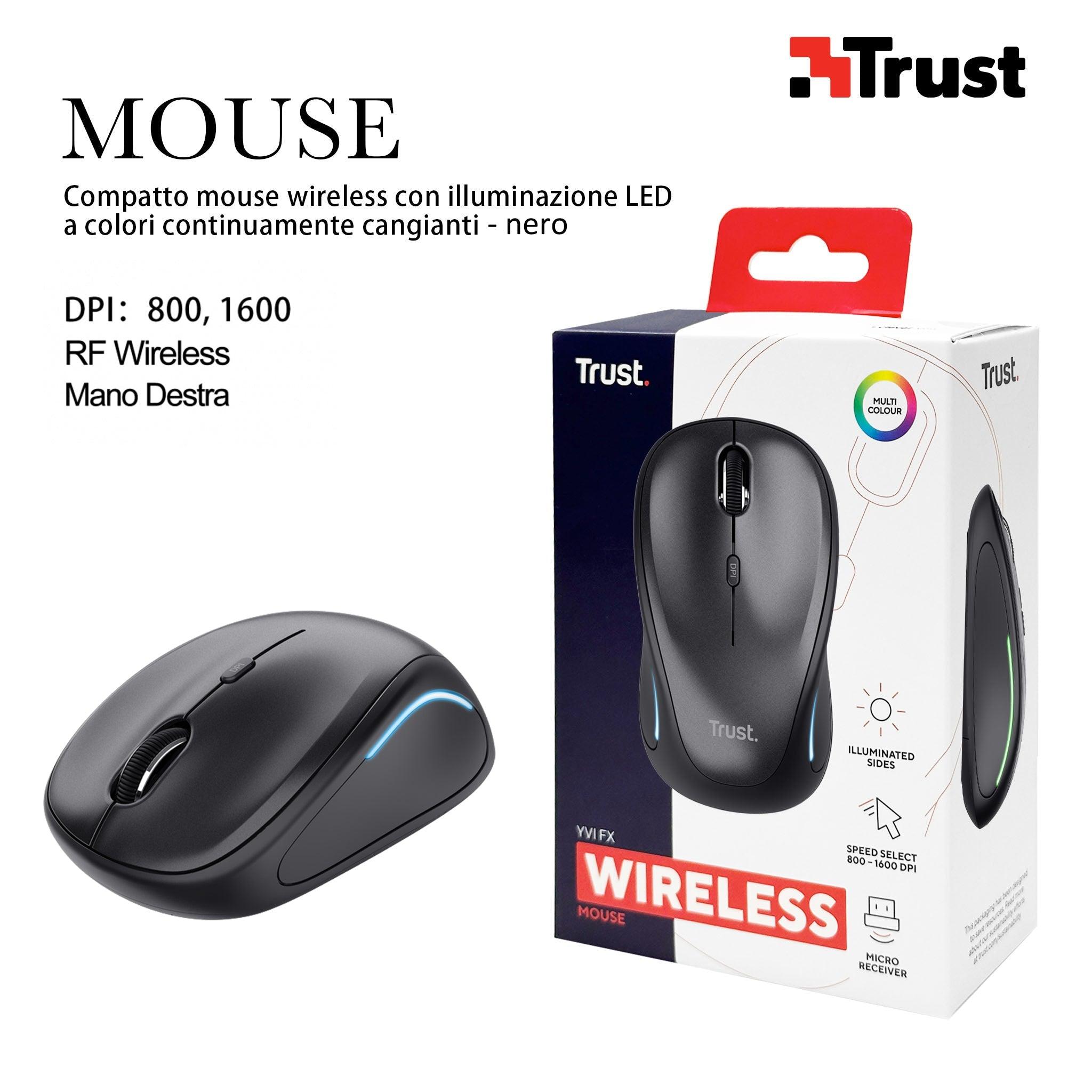 MOUSE WIRELESS YVI NERO TRUST ART.22333 BL1 - koseakasa