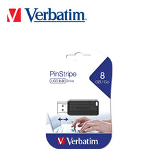 USB 8GB 2.0 VERBATIM PINSTRIPE BLACK BL1 - koseakasa