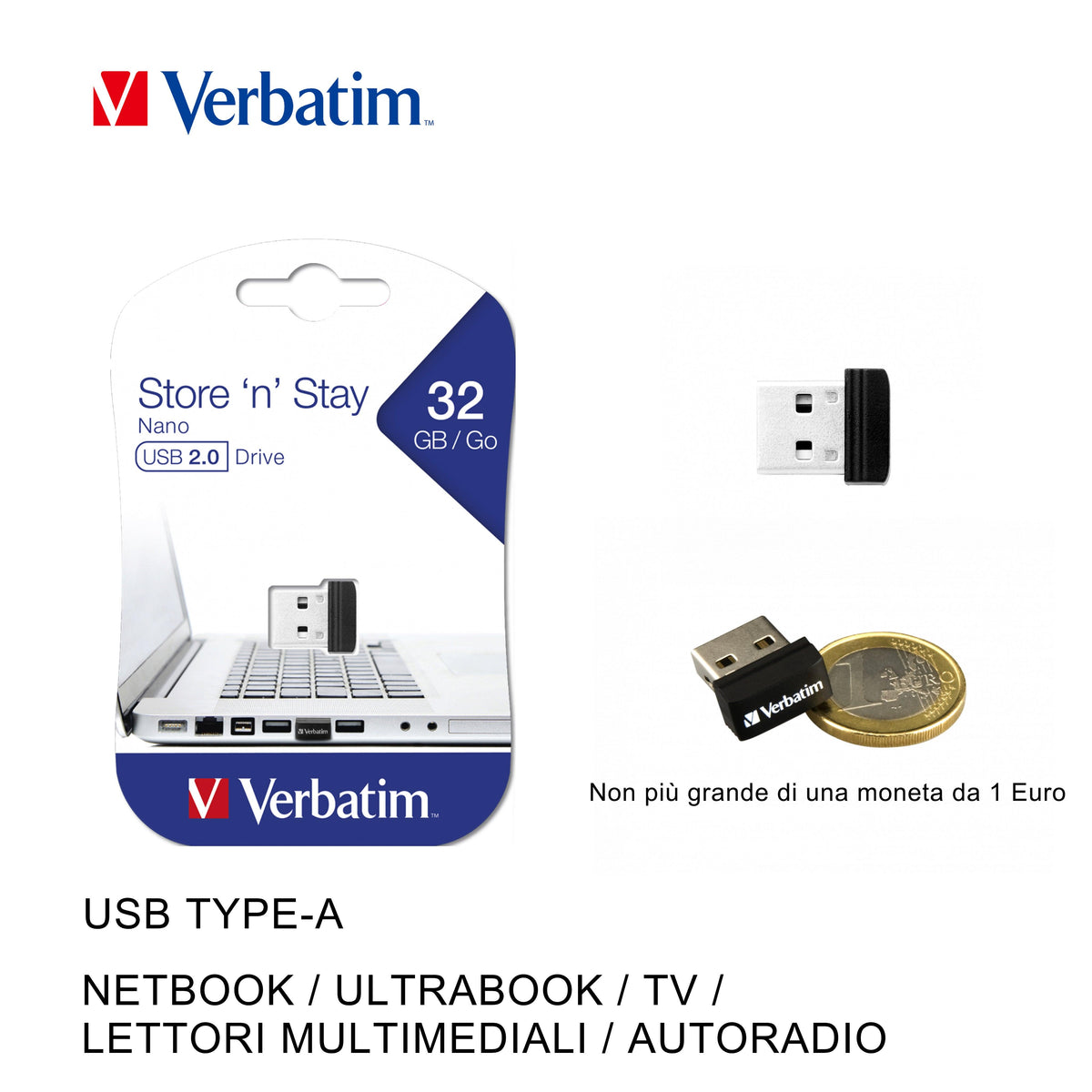 VERBATIM PEN DRIVE USB2.0 STORE N STAY NANO 32G - koseakasa