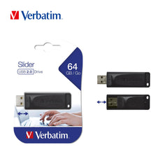 VERBATIM SLIDER USB 2.0 64G STORE N GO NERO 10PZ - koseakasa