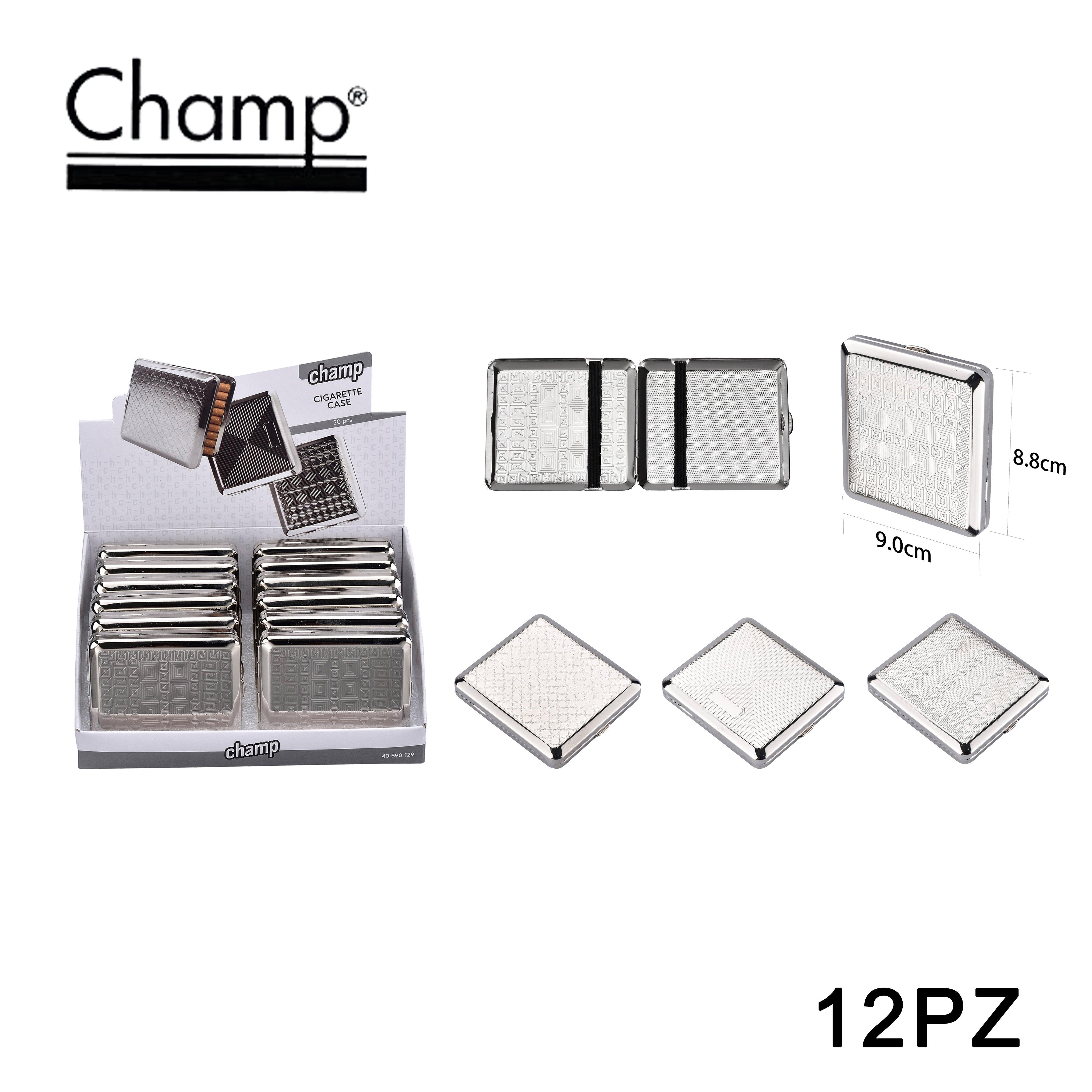 ART.40590129 CHAMP PORTASIGARETTE 18PCS IN METALLO DL12 - koseakasa