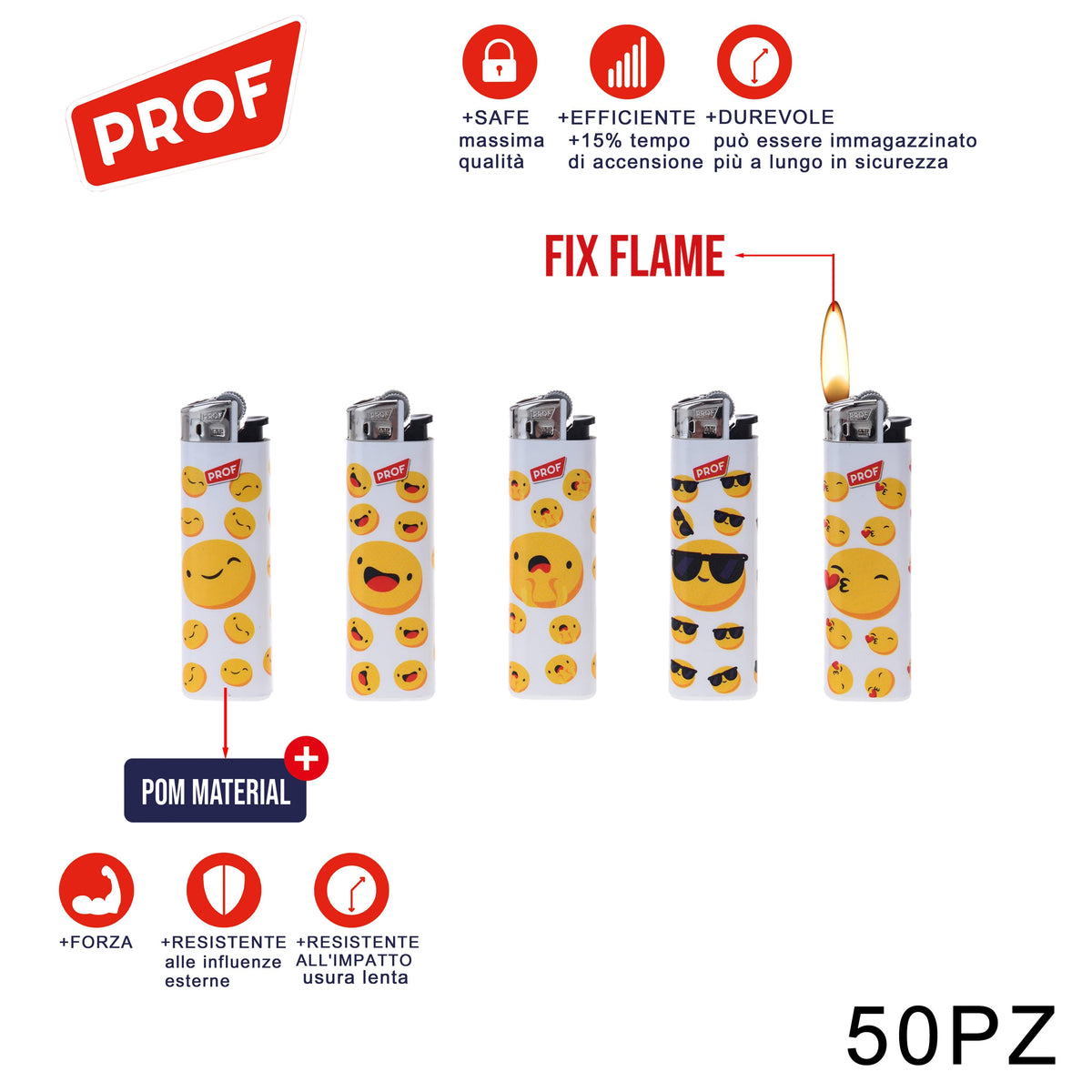 ART.40804553 PROF ACCENDINO FIAMMA FISSA POM HAPPYFACE CONF.50PZ - koseakasa