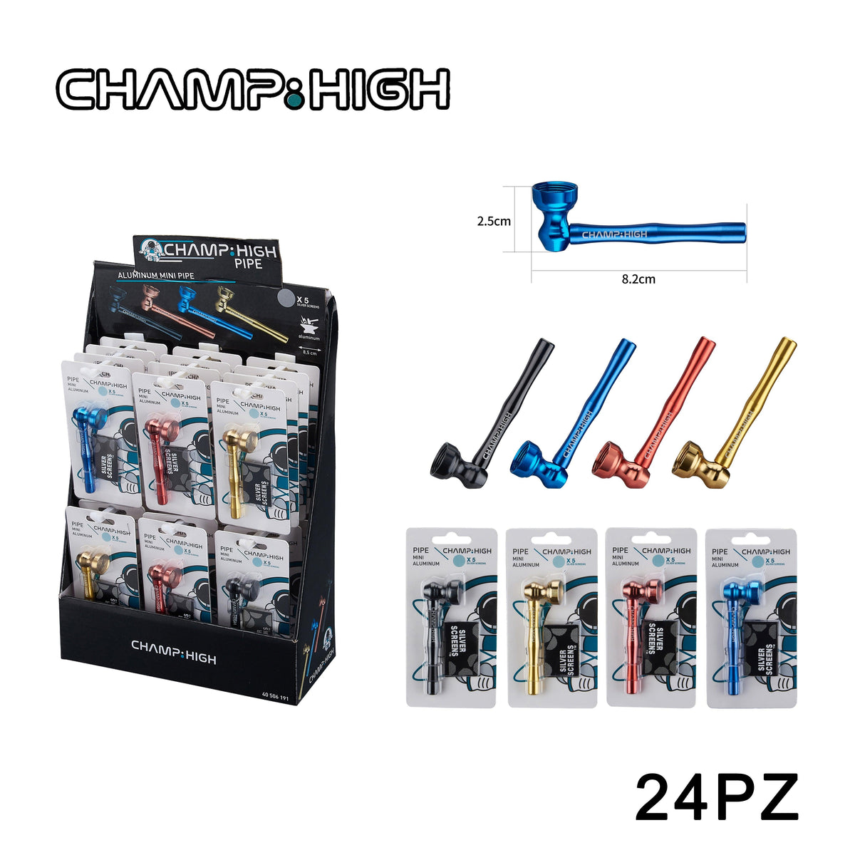 ART.40506191 CHAMPHIGH PIPE IN METALLO EXPO 24PZ - koseakasa