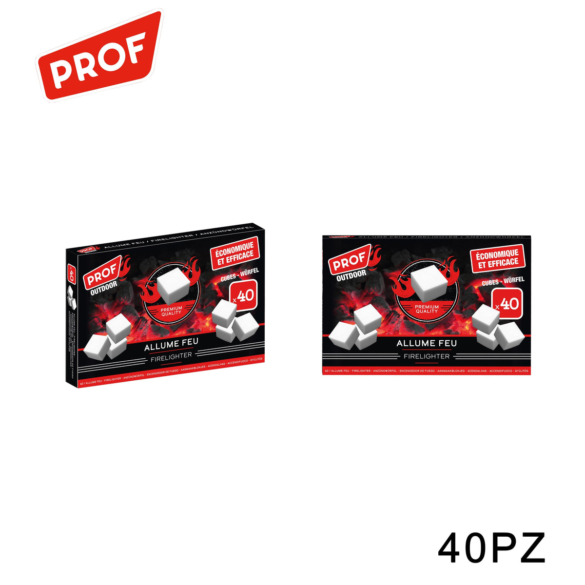 ART.40807013 PROF OUTDOOR ACCENDIFUOCO CUBETTI BIANCHI CONF.40 24PZ - koseakasa