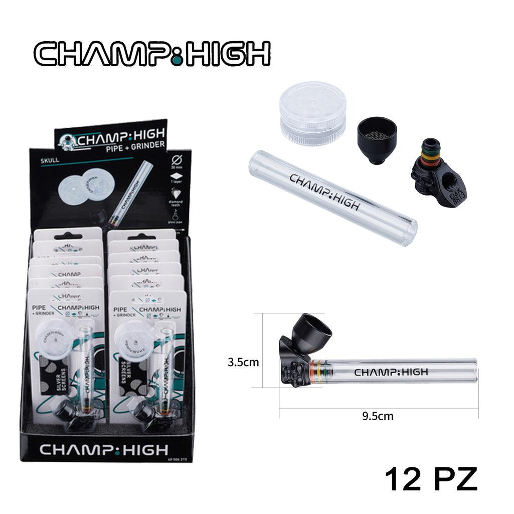 ART.40506215 CHAMP HIGH SKULL GLASS PIPE  GRDR DL12 - koseakasa