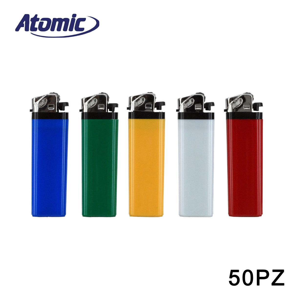 ART.3936005 ATOMIC ACCENDINO DURO MONOUSO COLORATO  ASS. CONF.50PZ - koseakasa