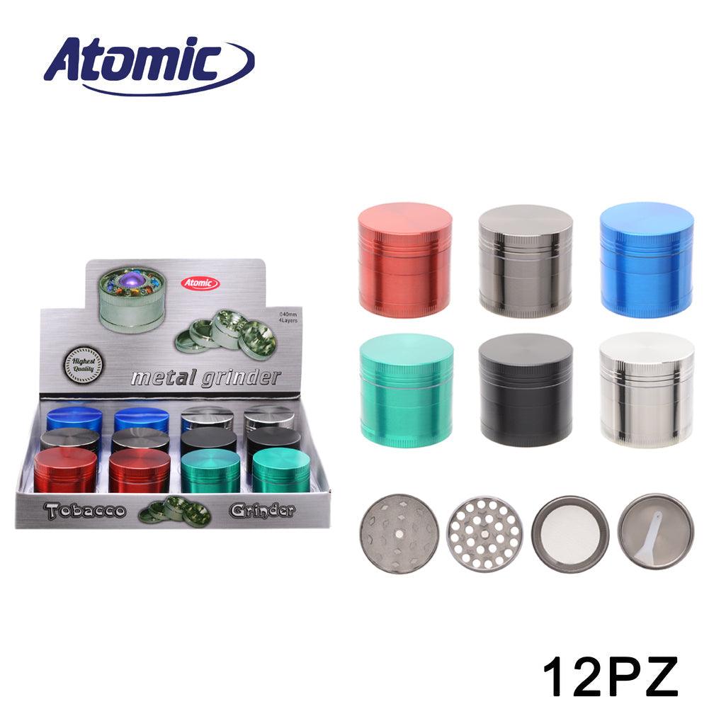 ART.0212435 ATOMIC GRINDER IN METALLO 4 PARTI 6 COLORI ASS. CONF.12PZ - koseakasa