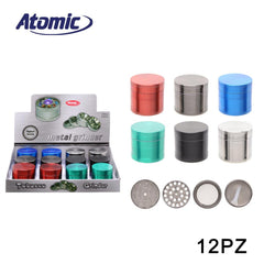 ART.0212435 ATOMIC GRINDER IN METALLO 4 PARTI 6 COLORI ASS. CONF.12PZ - koseakasa