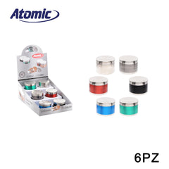 ART.0212453 ATOMIC GRINDER IN METALLO BICOLORE Ø50MM 4 PARTI 6 COLORI ASS. CONF.6PZ - koseakasa