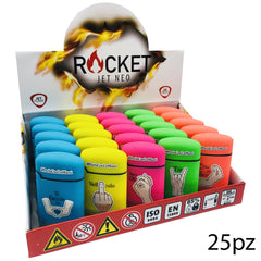 ART.8326303 ROCKET ELECTRONIC LIGHTER RICARICABILE NEON RUBBER GESTI - koseakasa
