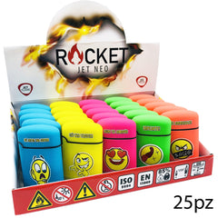 ART.8326306 ROCKET ELECTRONIC LIGHTER RICARICABILE NEON RUBBER SMILE - koseakasa