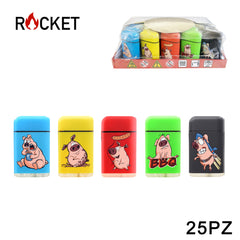 ART.8326314 ROCKET ACCENDINO TURBO RUBBER REFILLABLE PIG 25PZ - koseakasa
