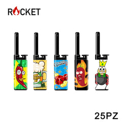 ART.8326213 ROCKET MINI BBQ LIGHTER JULIA SOFTFLAME REFILLABLE LUCKY PEPPERS 25PZ - koseakasa