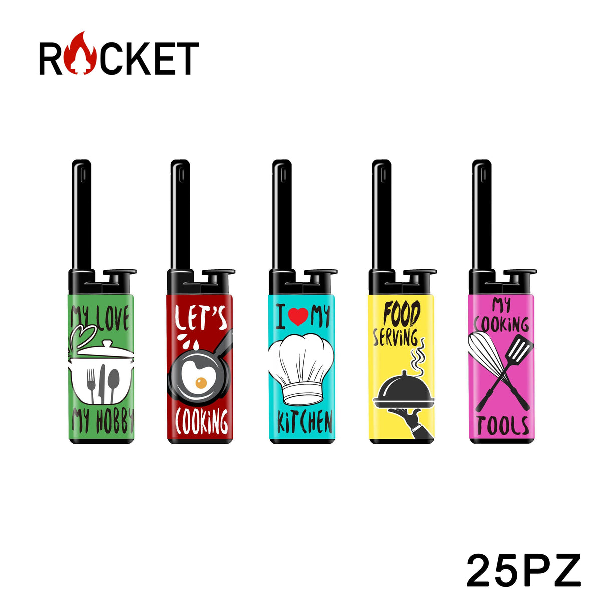 ART.8326214 ROCKET MINI BBQ LIGHTER JULIA SOFTFLAME REFILLABLE KITCHEN 25PZ - koseakasa