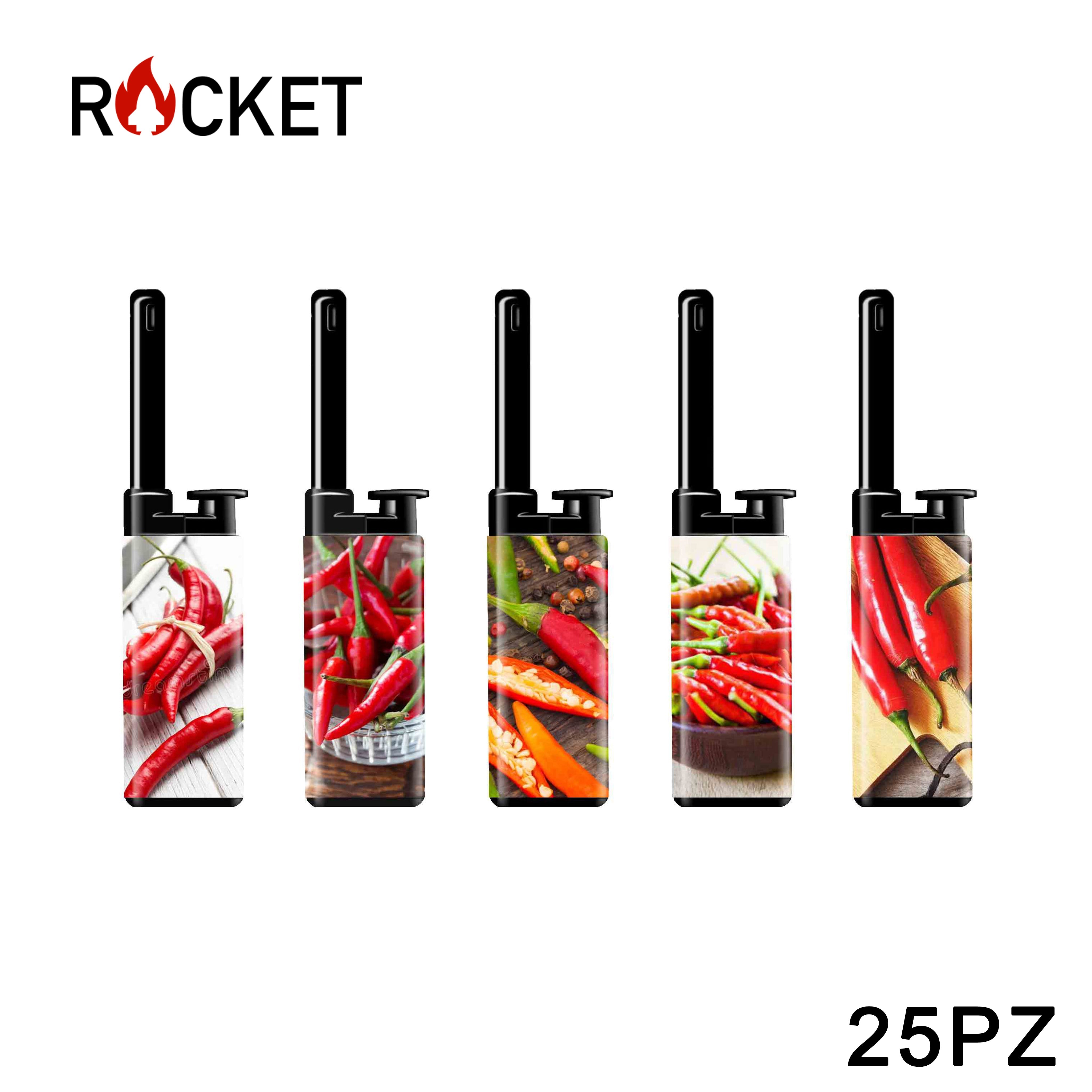 ART.8326217 ROCKET MINI BBQ LIGHTER JULIA SOFTFLAME REFILLABLE HOT PEPPERS 25PZ - koseakasa