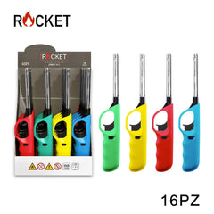 ART.8326011 ROCKET ACCENDIGAS CINDY SOFTFLAME REFILLABLE 4 COLORI ASSORTITI CONF.16PZ - koseakasa