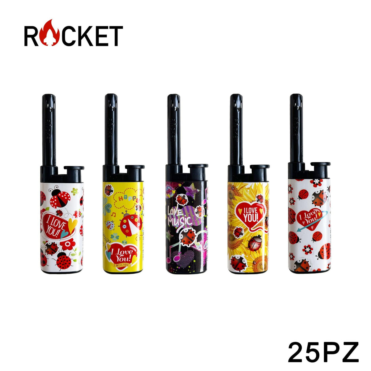 ART.8326223 ROCKET MINI BBQ LIGHTER JULIA  SOFTFLAME LADYDBUGS R0540 25PZ - koseakasa