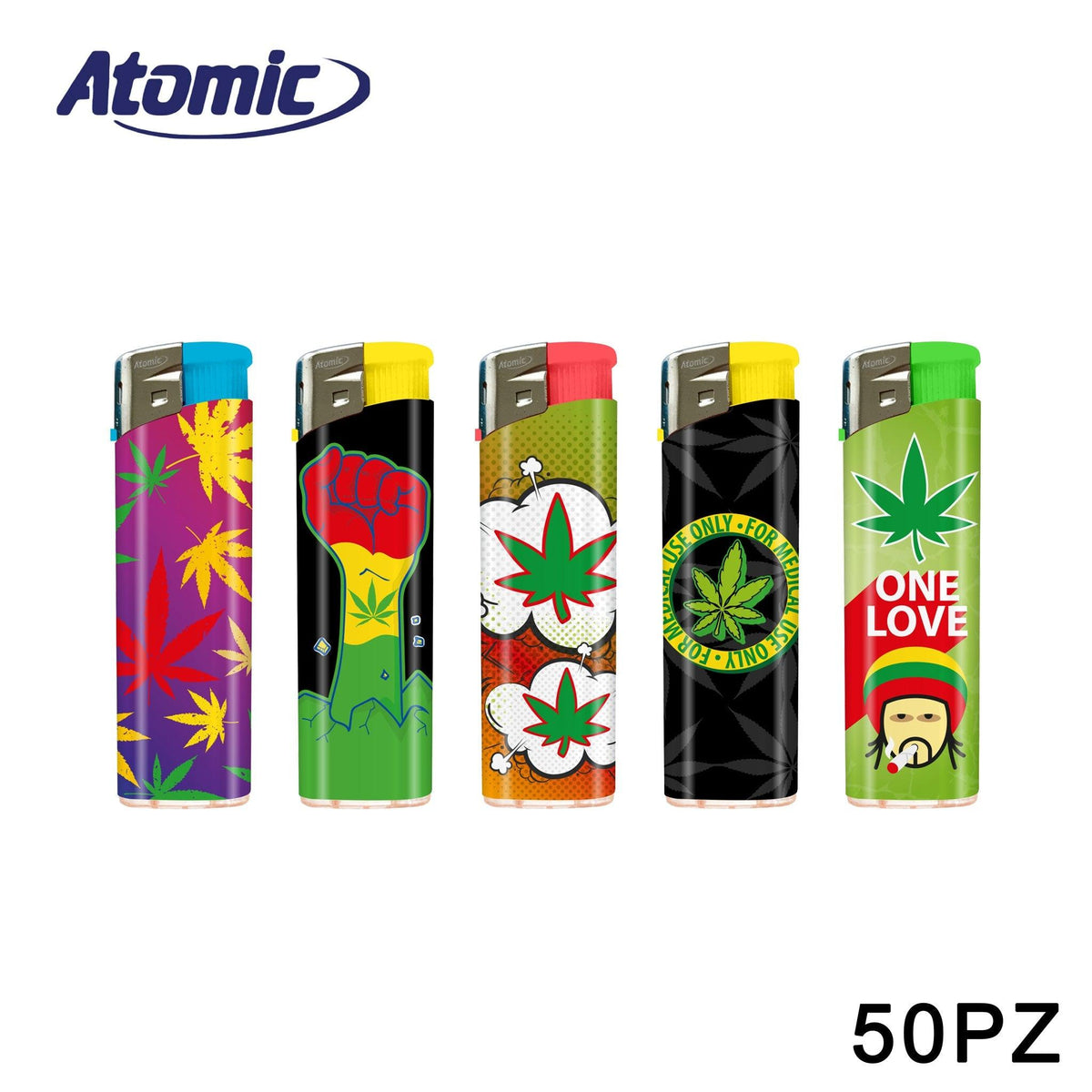 ART.3648030 ATOMIC ACCENDINO F11 CANNABIS CONF.50PZ - koseakasa