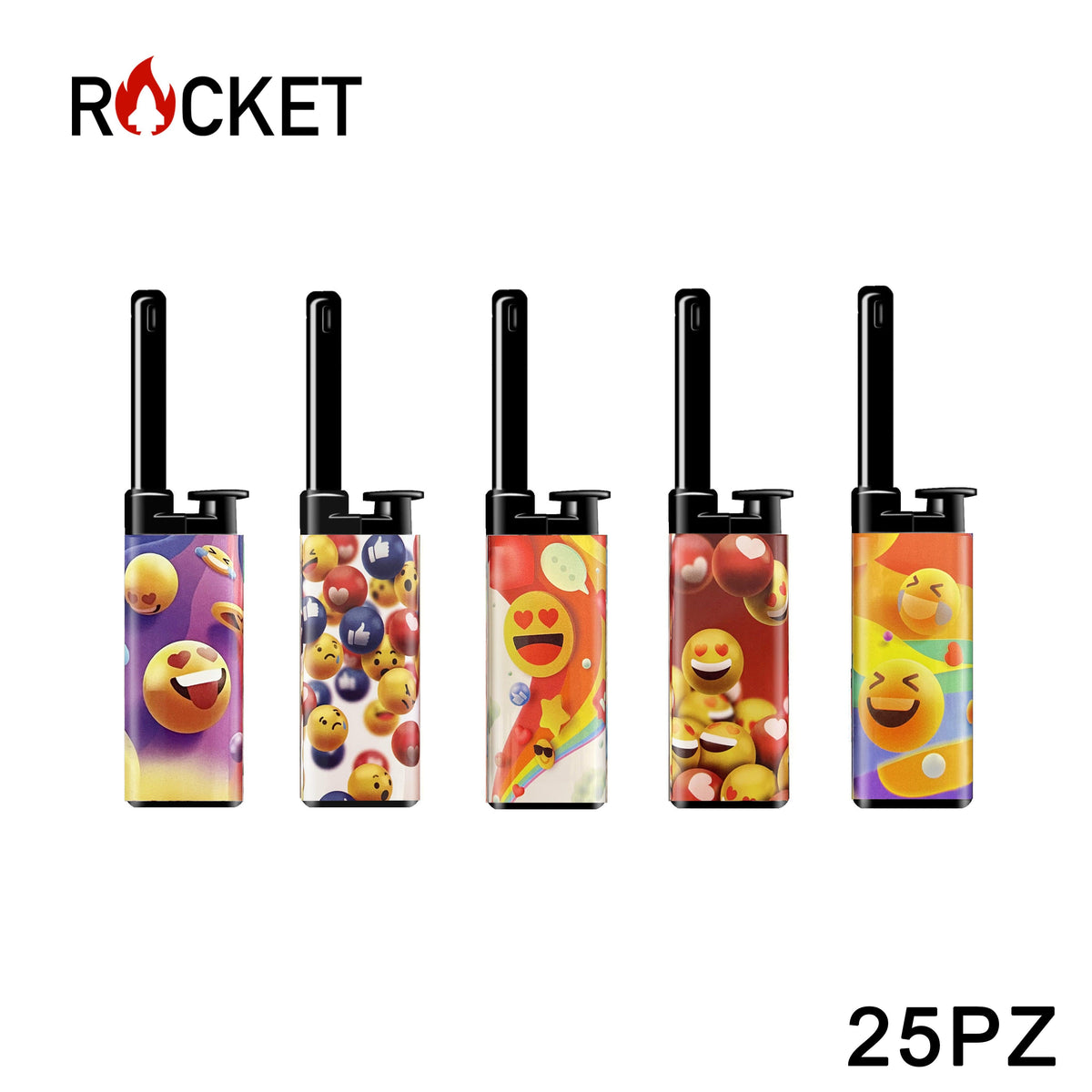 ART.8326240 ROCKET MINI BBQ LIGHTER JULIA SOFTFLAME REFILLABLE EMOJIS Y-0830 25PZ - koseakasa