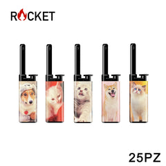 ART.8326241 ROCKET MINI BBQ LIGHTER JULIA SOFTFLAME REFILLABLE DOGS AND CATS 25PZ - koseakasa