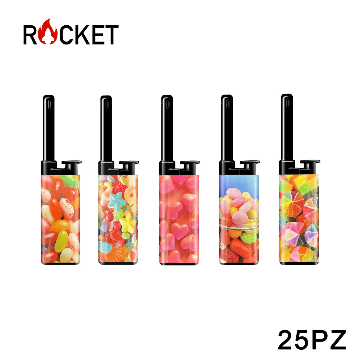ART.8326245 ROCKET MINI BBQ LIGHTER SOFTFLAME REFILLABLE CANDIES 25PZ - koseakasa