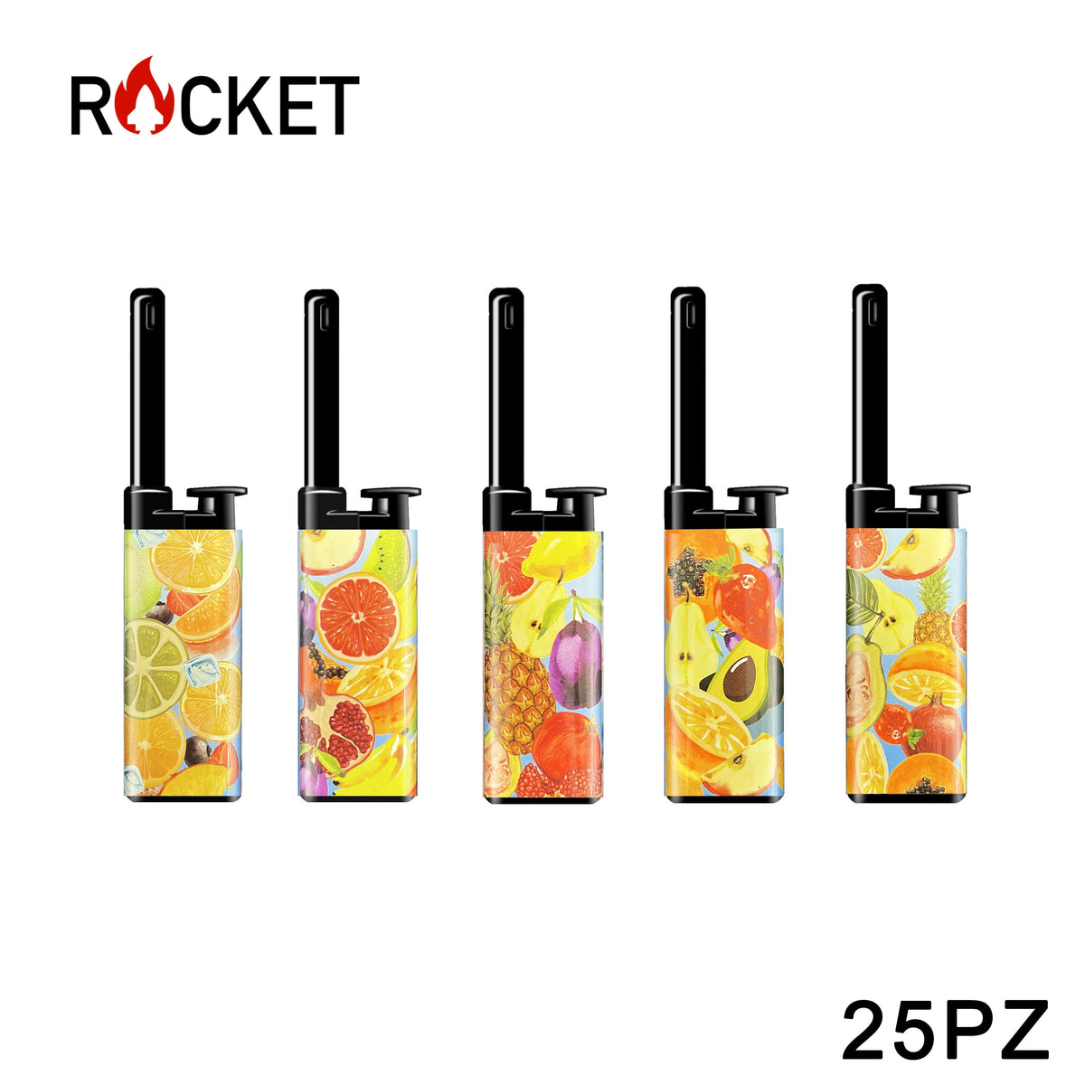 ART.8326246 ROCKET MINI BBQ LIGHTER JULIA SOFTFLAME REFILLABLE FRUITS II 25PZ - koseakasa