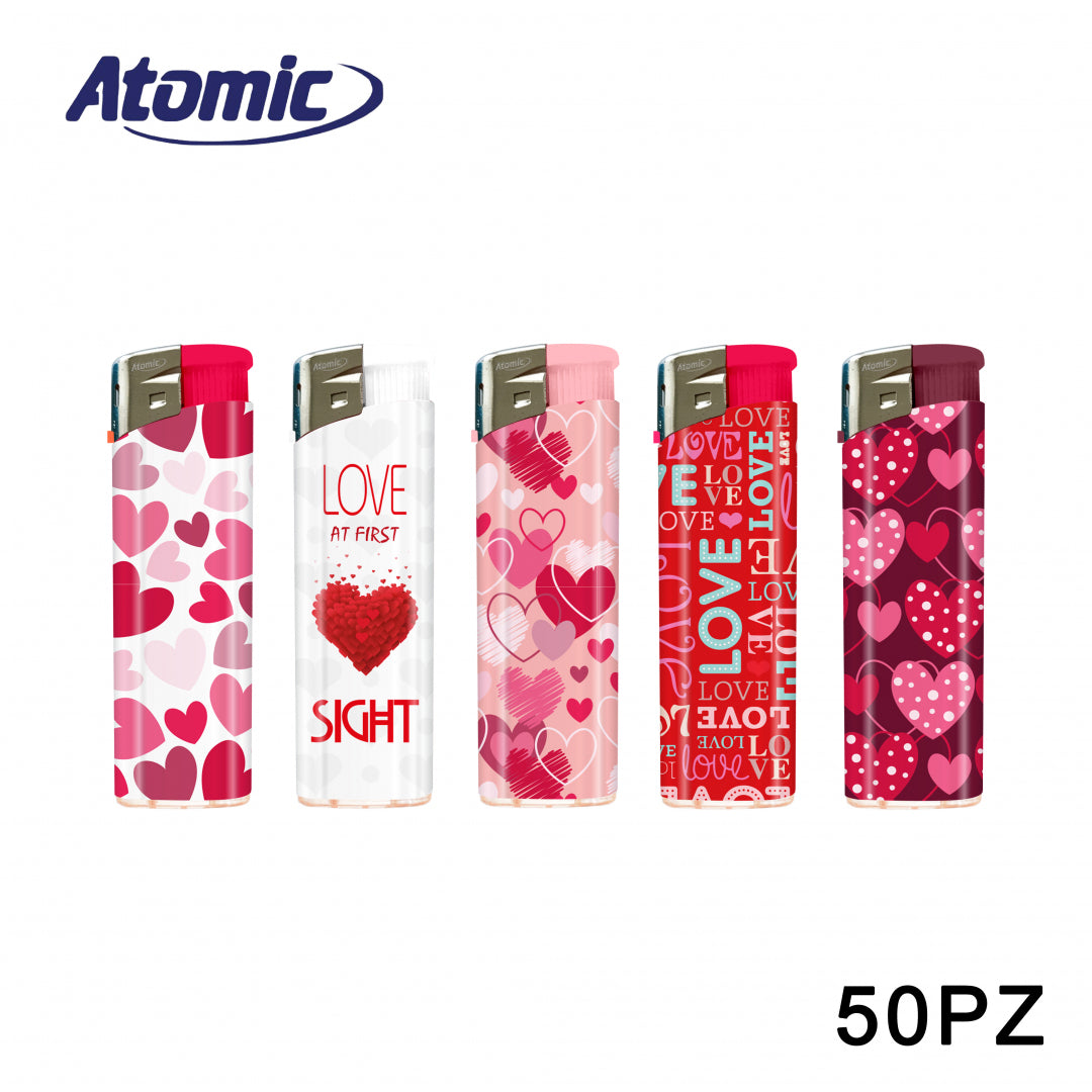 ART.3648037 ATOMIC ACCENDINO ELECTRONIC F11 SOFTFLAME RICARICABILE HEARTS 50PZ - koseakasa