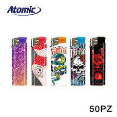 ART.3648066 ATOMIC ACCENDINO ELECTRONIC F11 SOFTFLAME RICARICABILE TATTOO 50PZ - koseakasa
