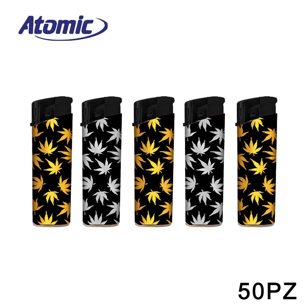ART.3648077 ATOMIC ACCENDINO ELECTRONIC F11 SOFTFLAME RICARICABILE SHINY LEAF DESIGN 50PZ - koseakasa