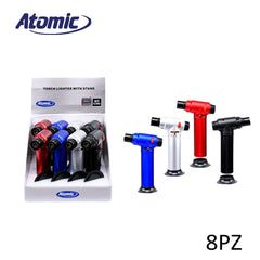 ART.4006760 ATOMIC ACCENDIGAS TURBO FIAMMA BLU WITH STAND METALLIC ASS. CONF.8PZ - koseakasa