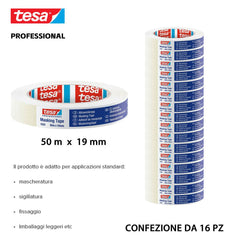 TESA NASTRO MASCHERATURA PROFESSIONALE 50MX19MM TRASPARENTE 16PZ - koseakasa