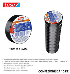 TESA NASTRO ISOLANTE IMQ 10MX15MM NERO 10PZ - koseakasa