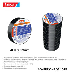 TESA NASTRO ISOLANTE IMQ 20MX19MM NERO 10PZ - koseakasa
