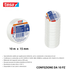 TESA NASTRO ISOLANTE IMQ 10MX15MM BIANCO 10PZ - koseakasa