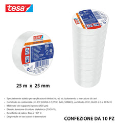 TESA NASTRO ISOLANTE IMQ 25MX25MM BIANCO 10PZ - koseakasa