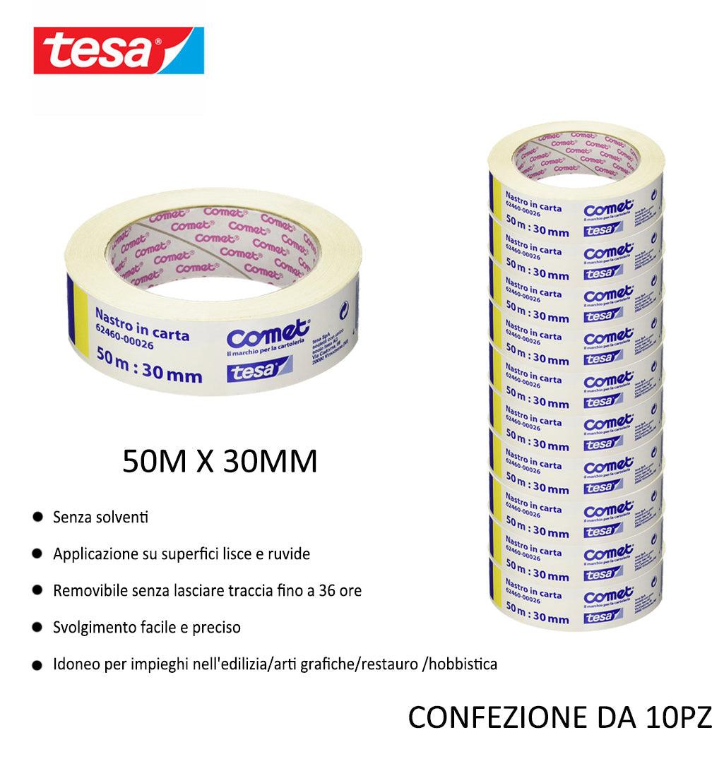 TESA COMET NASTRO ADESIVO CARTA 50MX30MM AVANA 10PZ - koseakasa