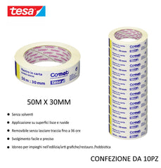 TESA COMET NASTRO ADESIVO CARTA 50MX30MM AVANA 10PZ - koseakasa