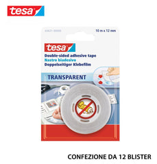 TESA NASTRO BIADESIVO 10MX12MM TRASPARENTE 12PZ - koseakasa