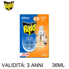 RAID LIQ ELET RIC 60N FIORI ARANC 36ML ART.338851 24PZ - koseakasa