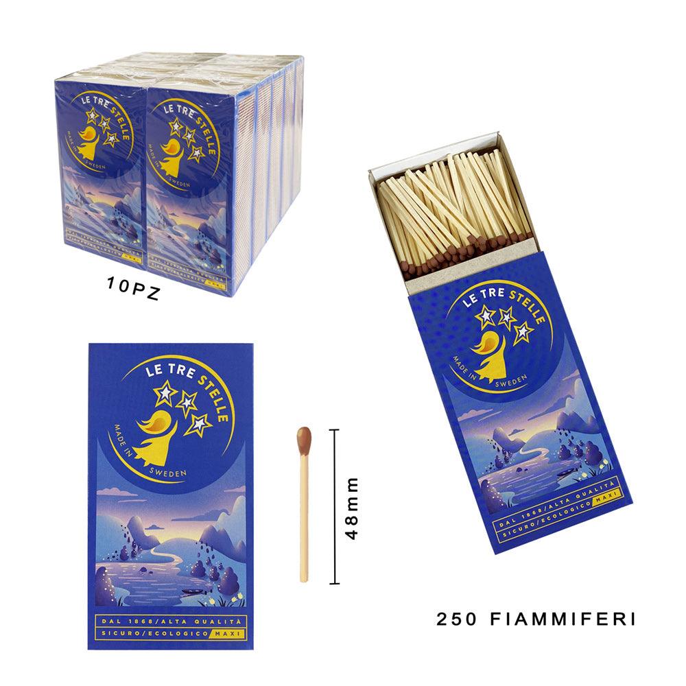 MAXI BOX LE TRE STELLE 4 ELEMENTS FIAMMIFERI 32P  250 FIAMME CONF.10PZ - koseakasa