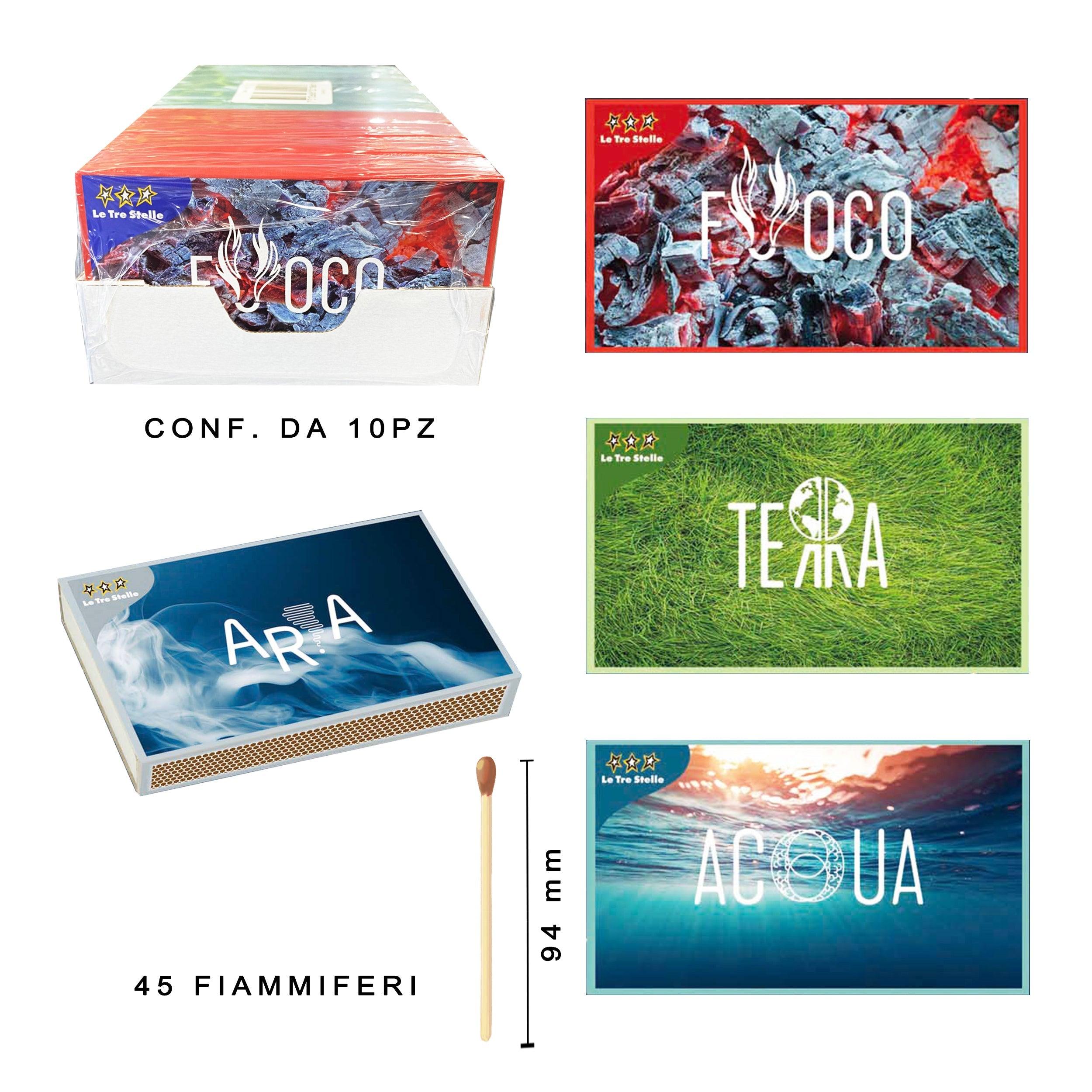FIAMMIFERONI LE TRE STELLE 4 ELEMENTS 22B FIAMMIFERI 22B  45 FIAMME CONF.10PZ - koseakasa