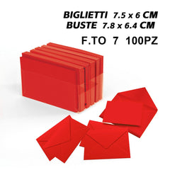 BIGLIETTI E BUSTE F.TO 7 100/100 ROSSO ART.LF40007F7 - koseakasa