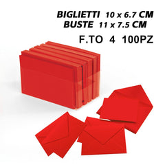 BIGLIETTI E BUSTE F.TO 4 100/100 ROSSO ART.LF40007F4 - koseakasa