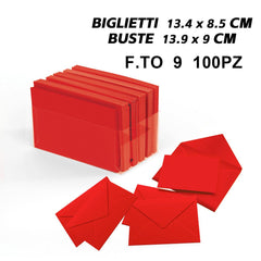 BIGLIETTI E BUSTE F.TO 9 100/100 ROSSO ART.LF40007F9 - koseakasa