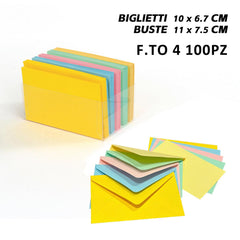BIGLIETTI E BUSTE F.TO 4 100/100 COLORI TENUI ART.LF40016F4 1PZ - koseakasa