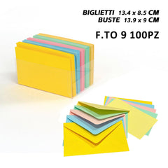 BIGLIETTI E BUSTE F.TO 9 100/100 COLORI TENUI ART.LF40016F9 1PZ - koseakasa