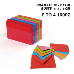 BIGLIETTI E BUSTE F.TO 4 100/100 COLORI FORTI ART.LF40017F4 1PZ - koseakasa