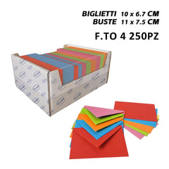 BIGLIETTI E BUSTE F.TO 4 250/250 COLORI FORTI ART.LF40030F4 1PZ - koseakasa