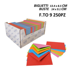 BIGLIETTI E BUSTE F.TO 9 250/250 COLORI FORTI ART.LF40030F9 1PZ - koseakasa