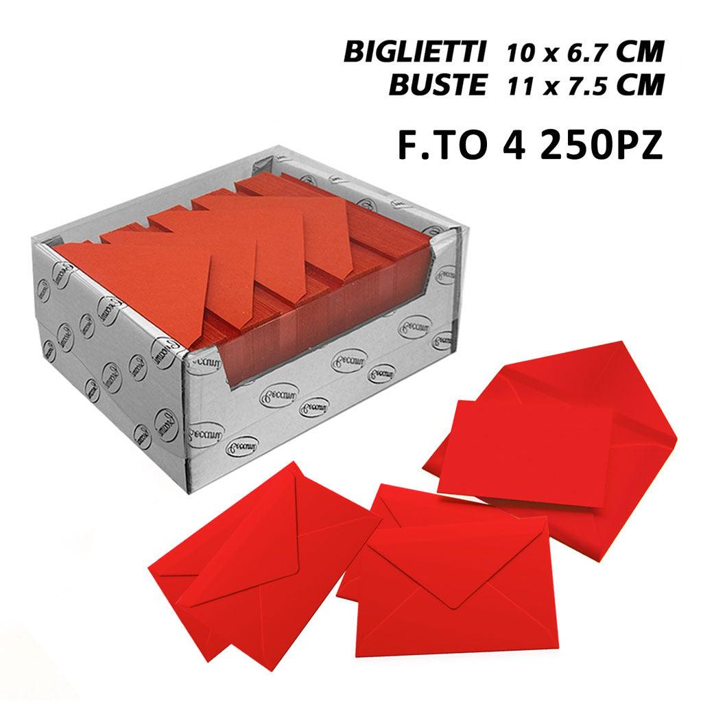 BIGLIETTI E BUSTE F.TO 4 250/250 ROSSO ART.LF40031F4 - koseakasa